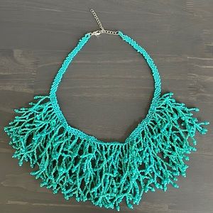 Turquoise beaded necklace with lobster claw closure